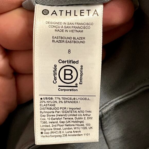 Athleta Eastbound Blazer Stretch Comfy in Minimalistic Grey Size 8 - Picture 6 of 7